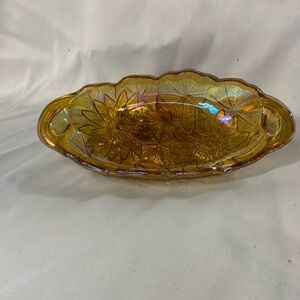 Marigold Carnival Glass Daisy Dish
